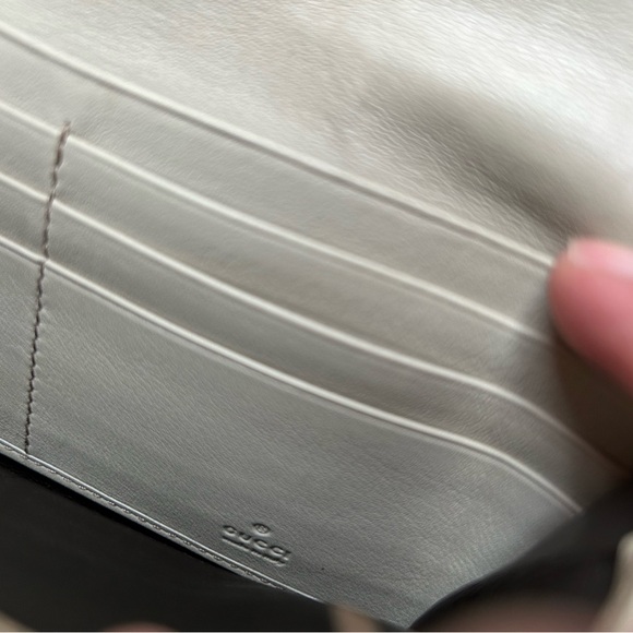 GUCCI Gucci Lovely Heart Gucci Sima Leather Long Wallet GG Pattern - Picture 4 of 6